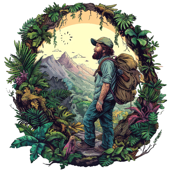 POD Design Hiking Adventure: Explore the Wilderness T-Shirt Design