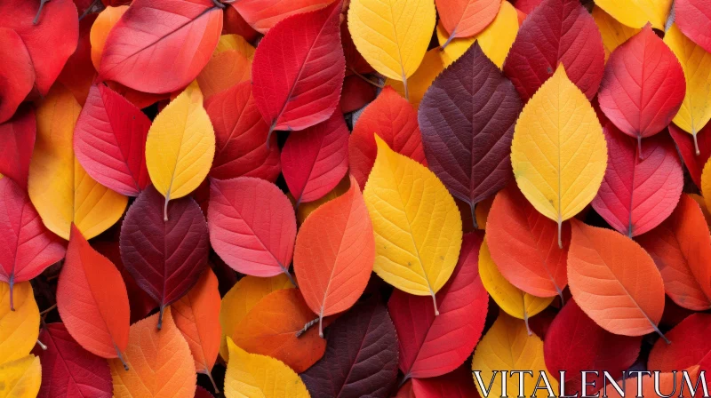 Colorful Autumn Leaves Wallpaper - Chromatic Harmony and Naturalistic Charm AI Image
