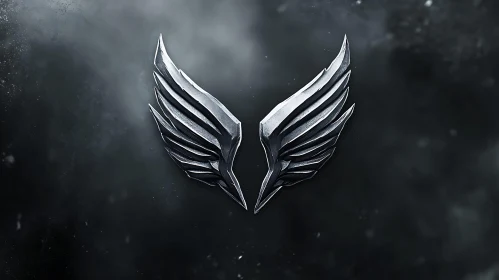 Abstract Metal Wings Symbol