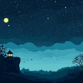 Starry Night Landscape