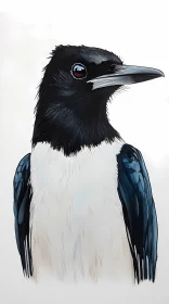 Artistic Black and White Bird Portrait