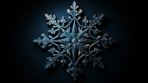 Metal Snowflake on Black Background: A Photorealistic Still Life