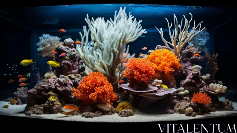Stunning Aquarium: Vibrant Corals and Colorful Fish in Hyperrealistic Style AI Image