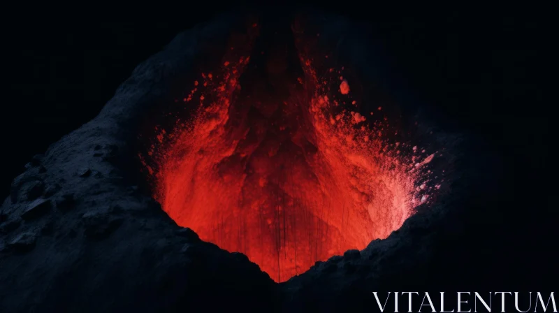 The Enigmatic Depths of a Volcano: A Surrealistic Journey AI Image