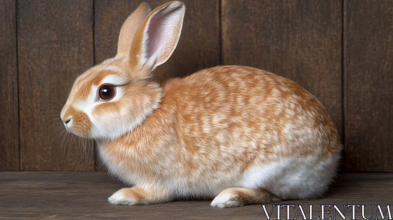 Cute Brown Rabbit Portrait AI Image