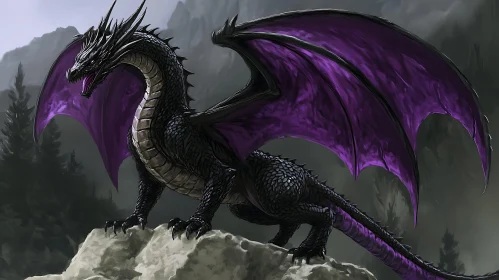 Dragon with Purple Wings