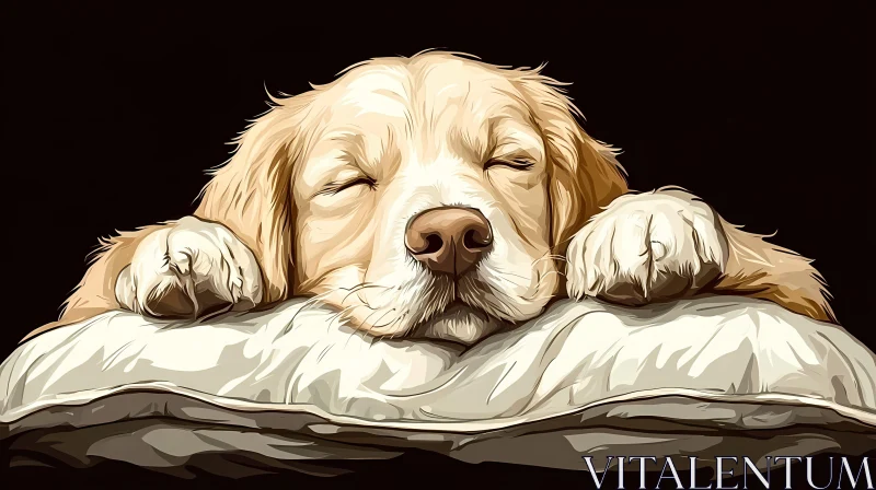 Peaceful Sleeping Puppy AI Image