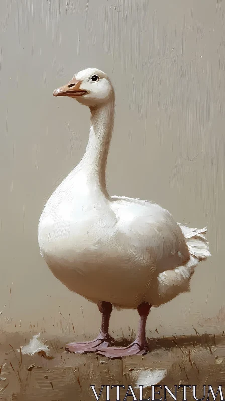 Serene Portrait of a Goose AI Image