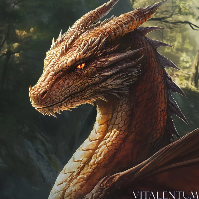 AI ART Enigmatic Dragon in the Woods