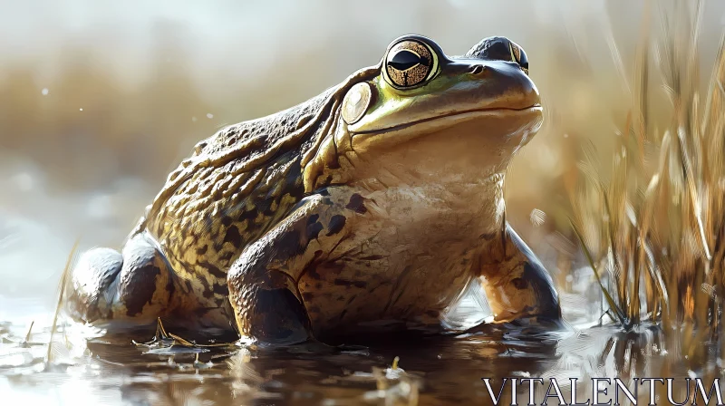 Frog in Water AI Image