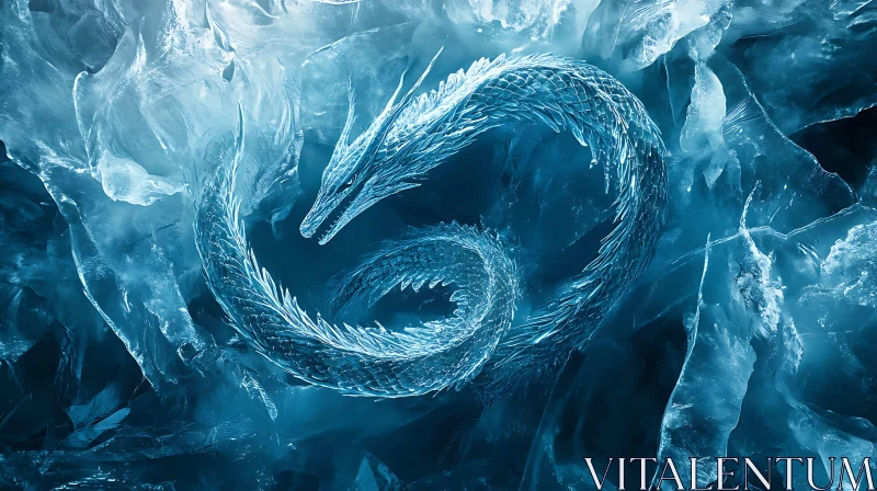 Dragon of Ice: A Frozen Myth AI Image