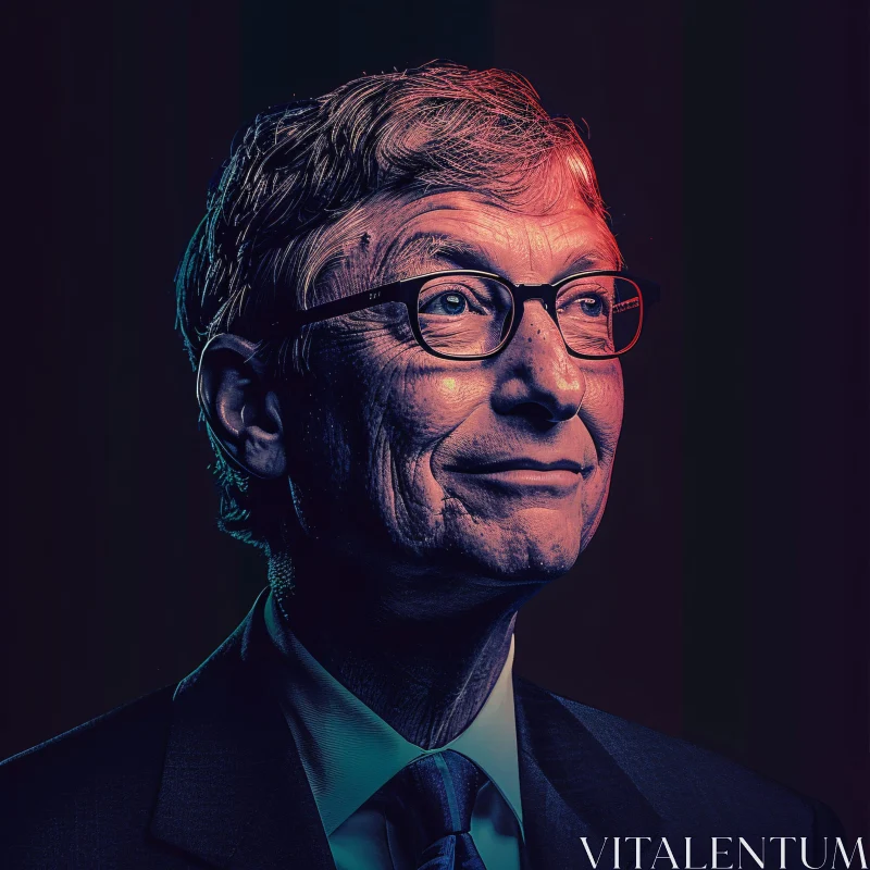 AI ART Close-Up Artistic Portrait of Bill Gates