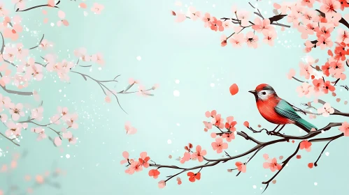 Floral Branch Bird Art