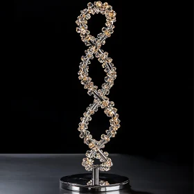 Elegant Crystal Table Lamp with Double Helix Design