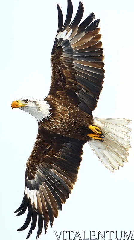 Soaring Eagle with Impressive Wingspan AI Image