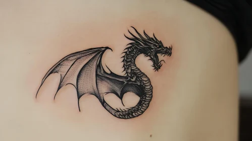 Detailed Dragon Tattoo Illustration