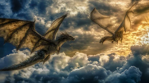 Dragons Soaring Above the Clouds