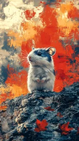 Charming Rodent Amid Autumn Colors AI Image