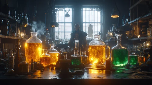 Glowing Potions in Alchemist Lab