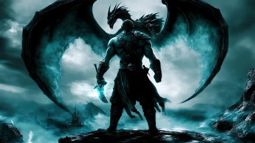 Mystical Warrior with Dragon Guardian