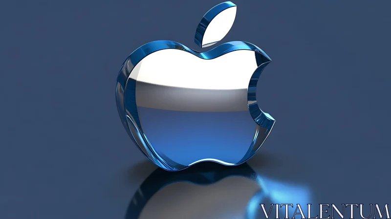 Blue Edged Apple Logo AI Image