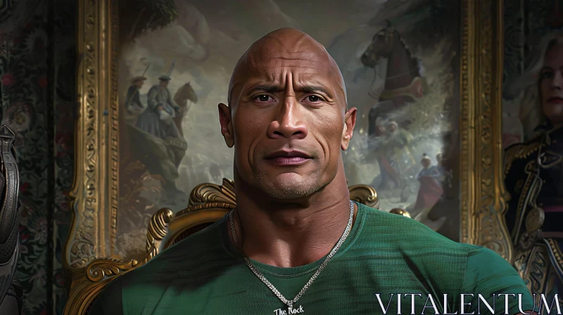 Detailed Portrait of Dwayne Johnson AI Image