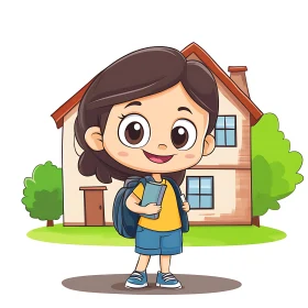 Illustration of a Schoolgirl