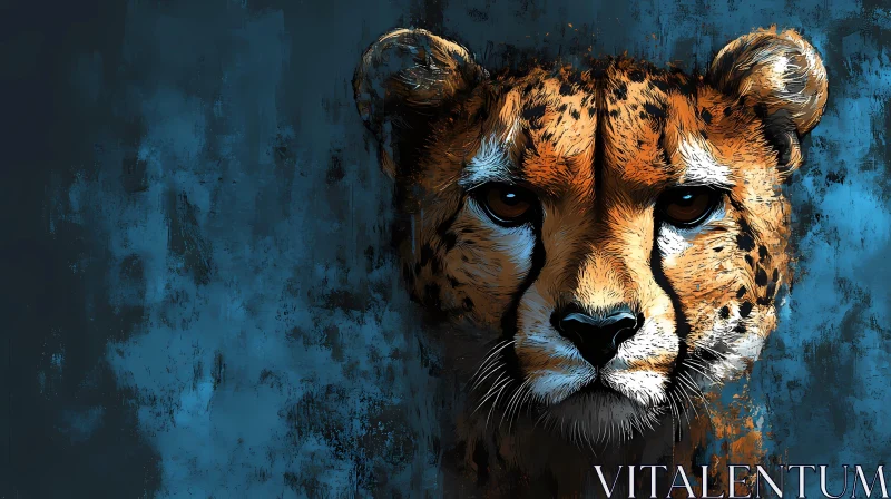 Cheetah in Art and Nature AI Image