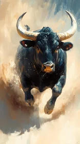 Dynamic Bull Portrait