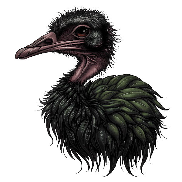 Detailed Ostrich Art for Apparel POD Design