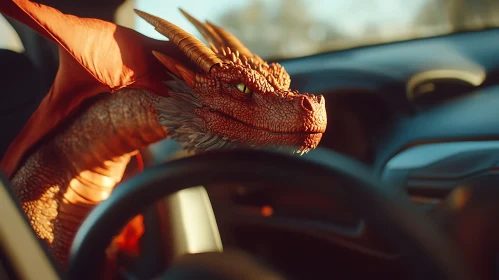 Red Dragon Behind the Wheel