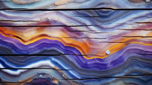 Abstract Agate Background with Layered Landscapes