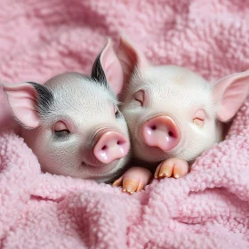 Cute Piglets Resting