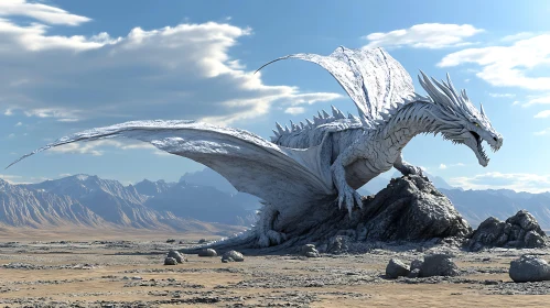 White Dragon Fantasy Landscape