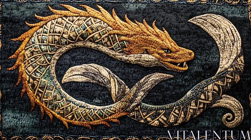 AI ART Circular Dragon Embroidery