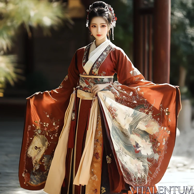 Portrait of Woman in Hanfu AI Image