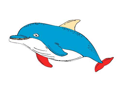 Friendly Cartoon Dolphin Illustration - Marine Life Art POD Design