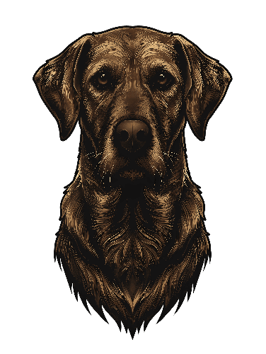 Realistic German-Shorthaired Pointer Illustration for Apparel POD Design