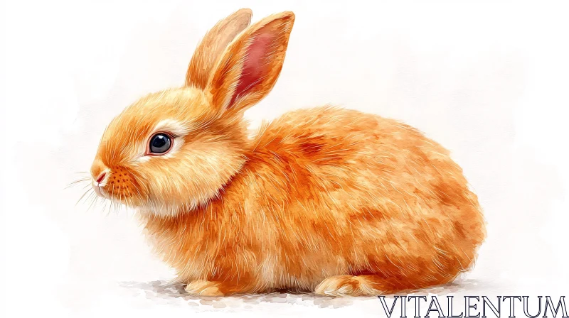 Charming Fluffy Bunny Art AI Image