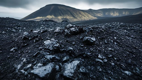Dark Rocks and Mountain View
