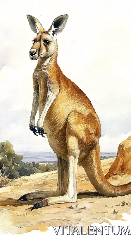 Majestic Kangaroo Art AI Image