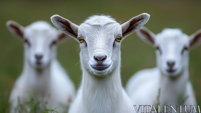 Goat Portrait in Field AI Image