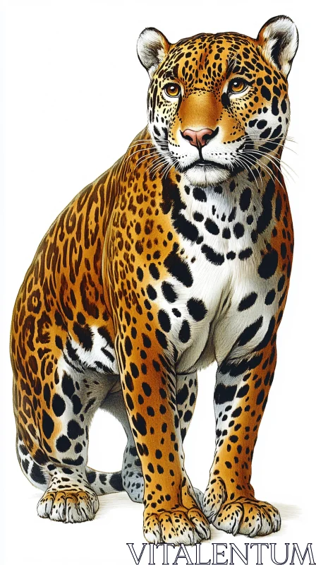 Regal Jaguar in Naturalistic Detail AI Image