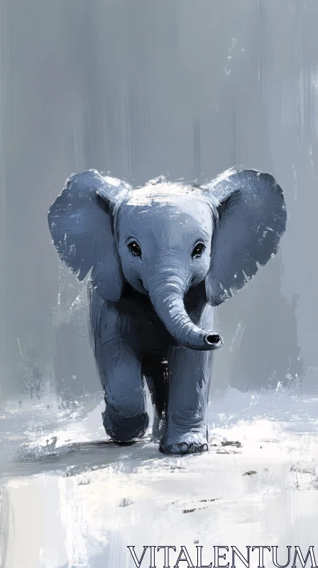 Baby Elephant Art AI Image