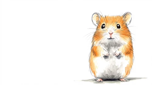 Adorable Hamster Watercolor