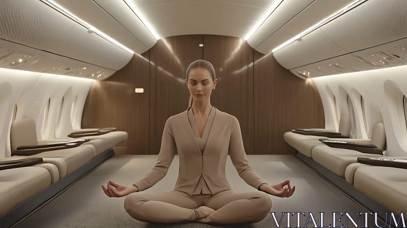 Luxury Private Jet Meditation AI Image