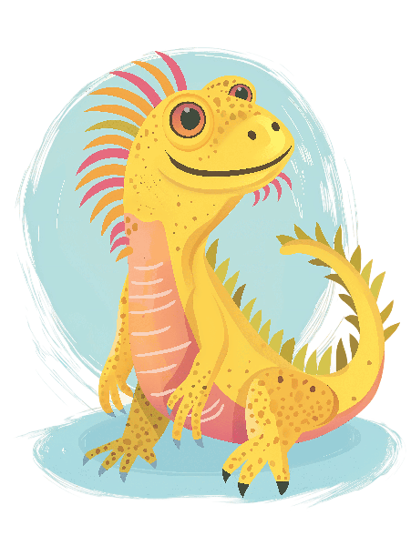 Colorful Iguana Illustration for T-Shirt Design POD Design