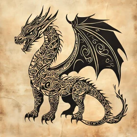 Stylized Dragon with Intricate Details