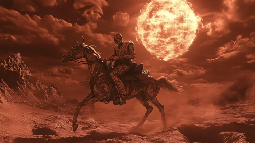 Ghostly Horseman Under a Blazing Sun