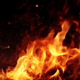 Bright Orange and Yellow Flames